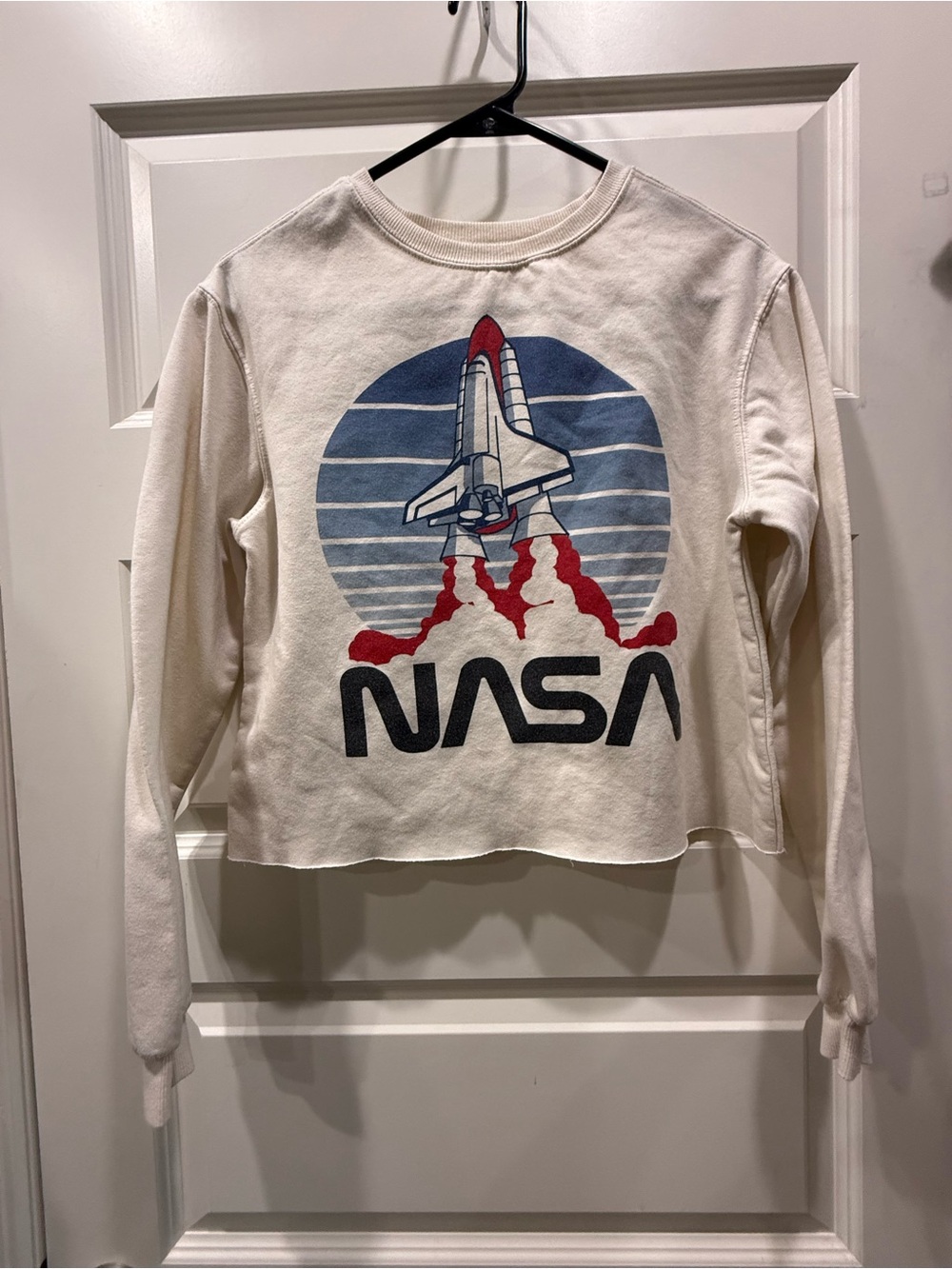 Gold Rush Off-White NASA Space Shuttle Cropped Sweatshirt - Size Small